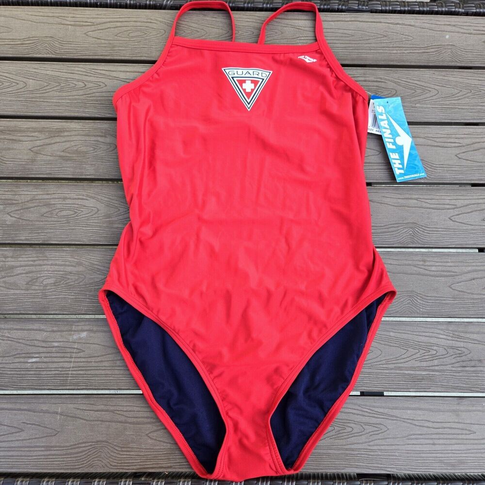 TYR The Finals Women One Piece GUARD Swimsuit Butterfly Back Red Sz 30/XXS New